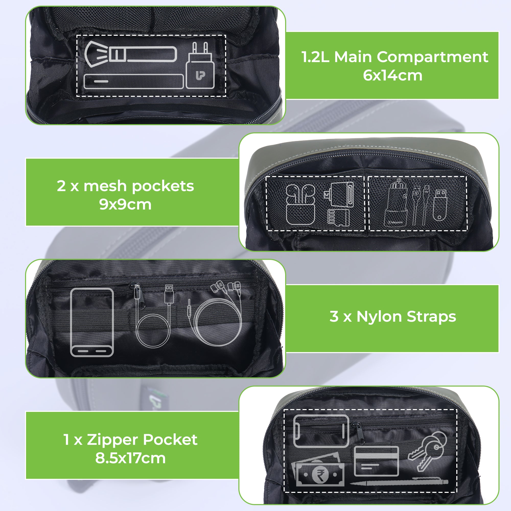 Transit Smart Storage Pouch & Organizer UM1229GRN