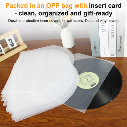 12 inch LP record HDPE inner sleeves dust free protection 50 pack
