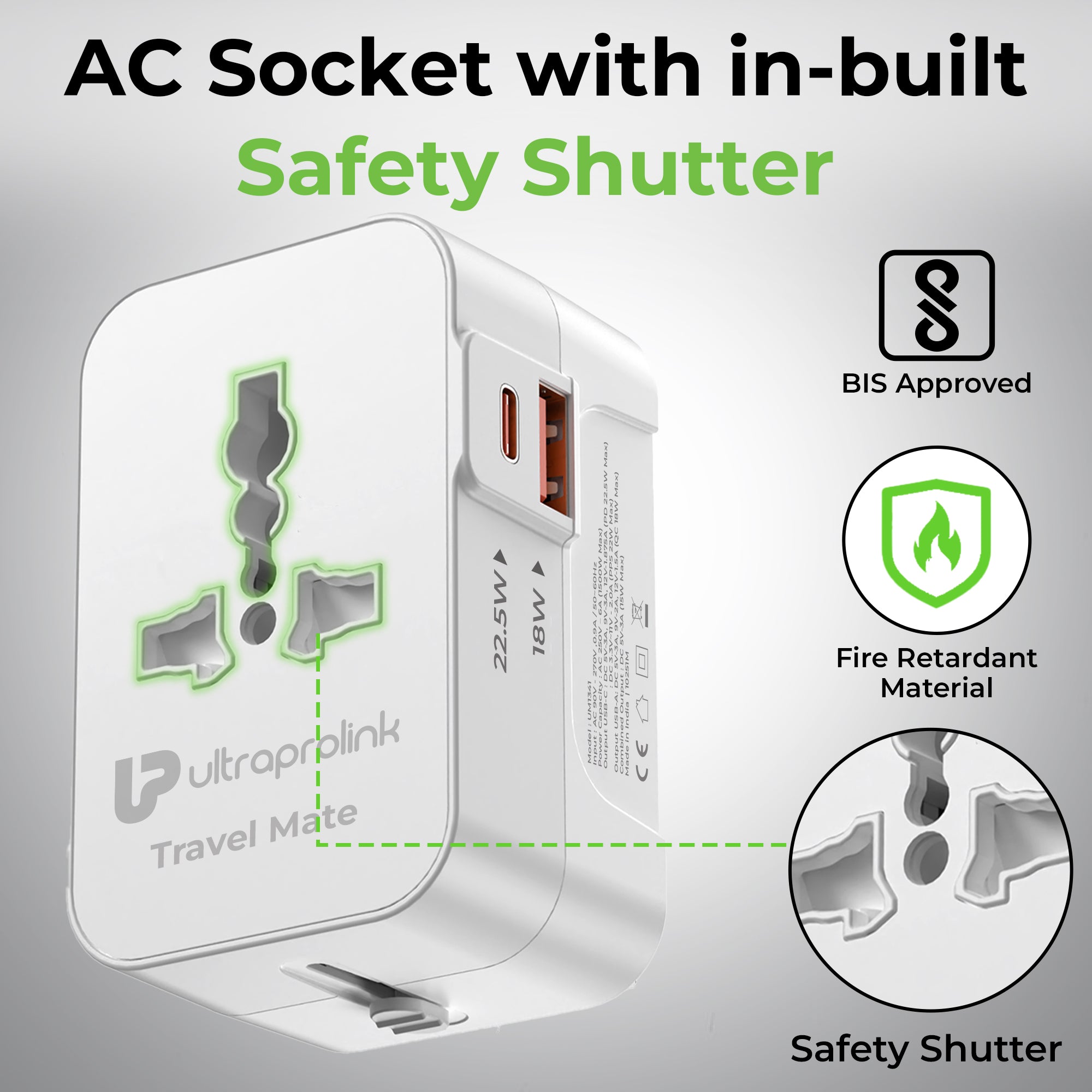 Travel Mate | World Travel Adapter & 2 USB Charger (PD 20W) | UM1341