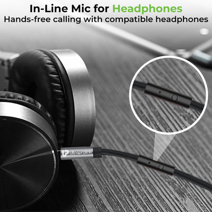 AudioOX - 3.5mm Cable with Mic UL108BLK-0150