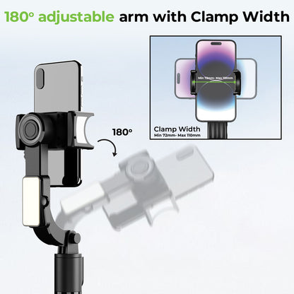 Snap-Z Pro | 3 in 1 Gimbal-Selfie Stick & Extendible Quadripod | UM1268