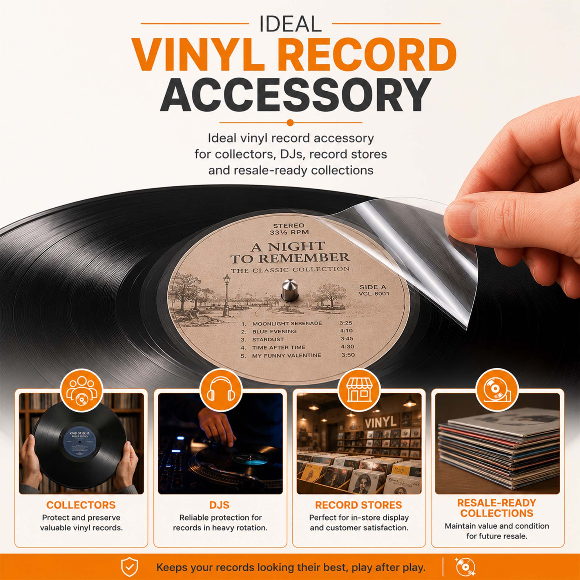 Record Label Protector Film with Applicator ( pack of 20) | GK1286