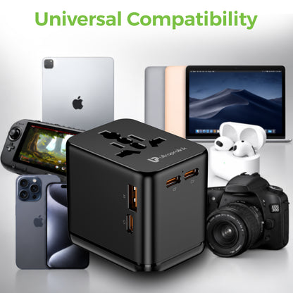 Universal Travel Adapter|30W GaN Charger with PD-PPS|Powers Up to 6 Devices | 2500W Max | UM1181