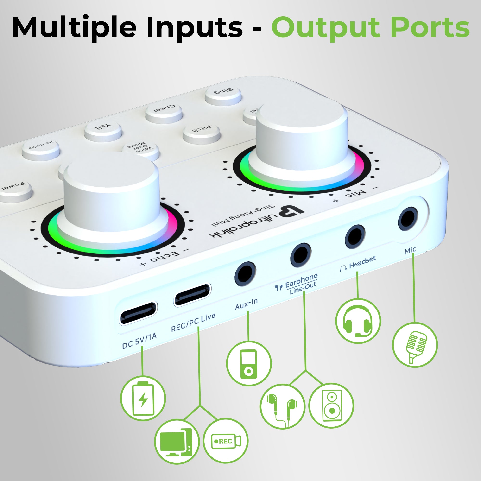 Sing-Along Mini Wireless Karaoke & Live Broadcast Mixer with Condenser Mic UM1002M