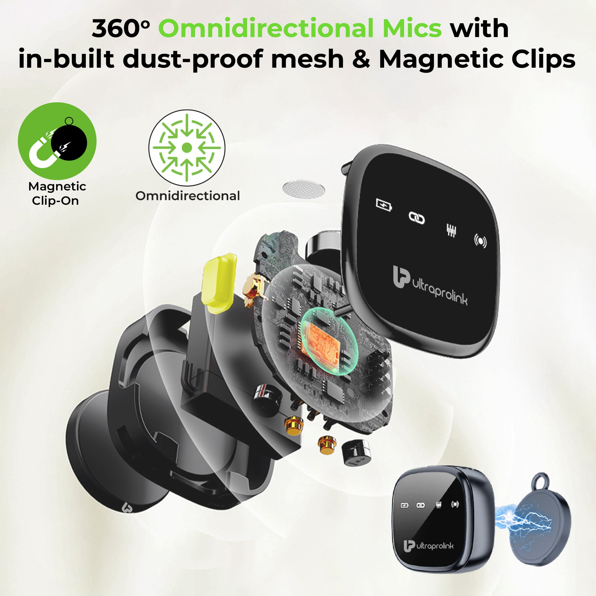 Sonic Pro | Dual Wireless Microphones with Charging Case | UM1214