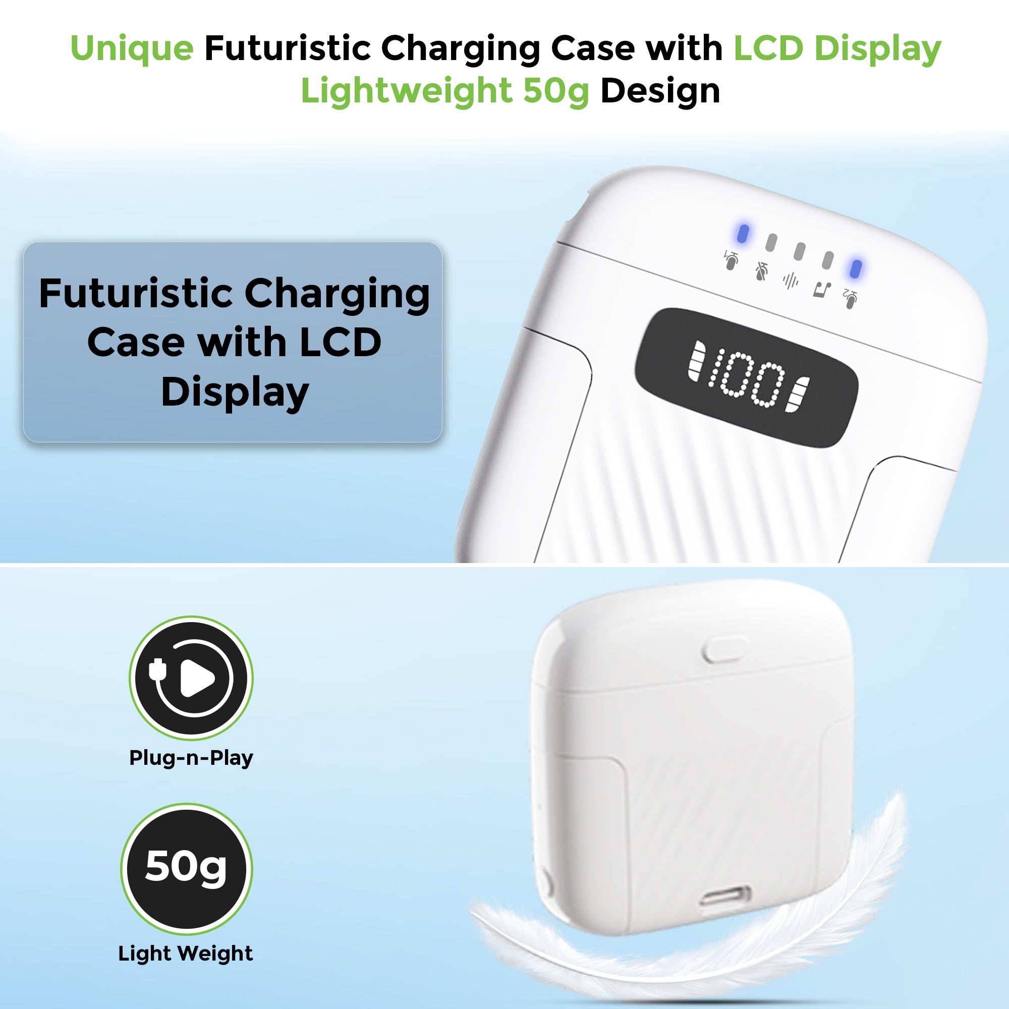 Sonic Vibe | Dual Wireless Microphones with Charging Case | UM1215WHT