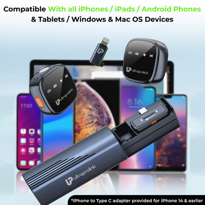 Sonic Pro | Dual Wireless Microphones with Charging Case | UM1214