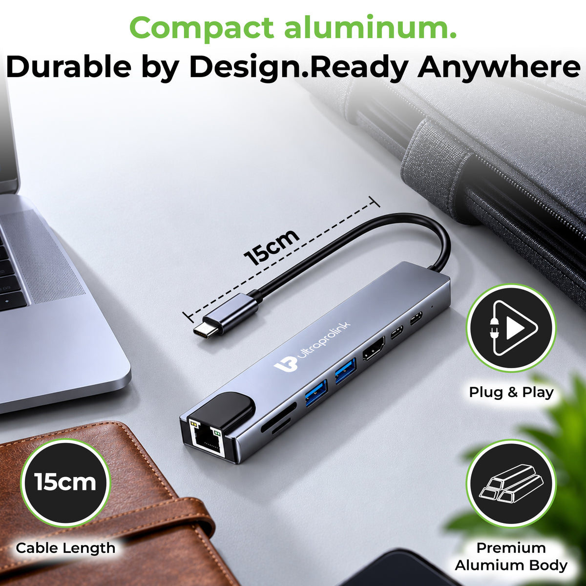 Smart Hub 8 | USB-C 8-in-1 Docking Hub | UL1289