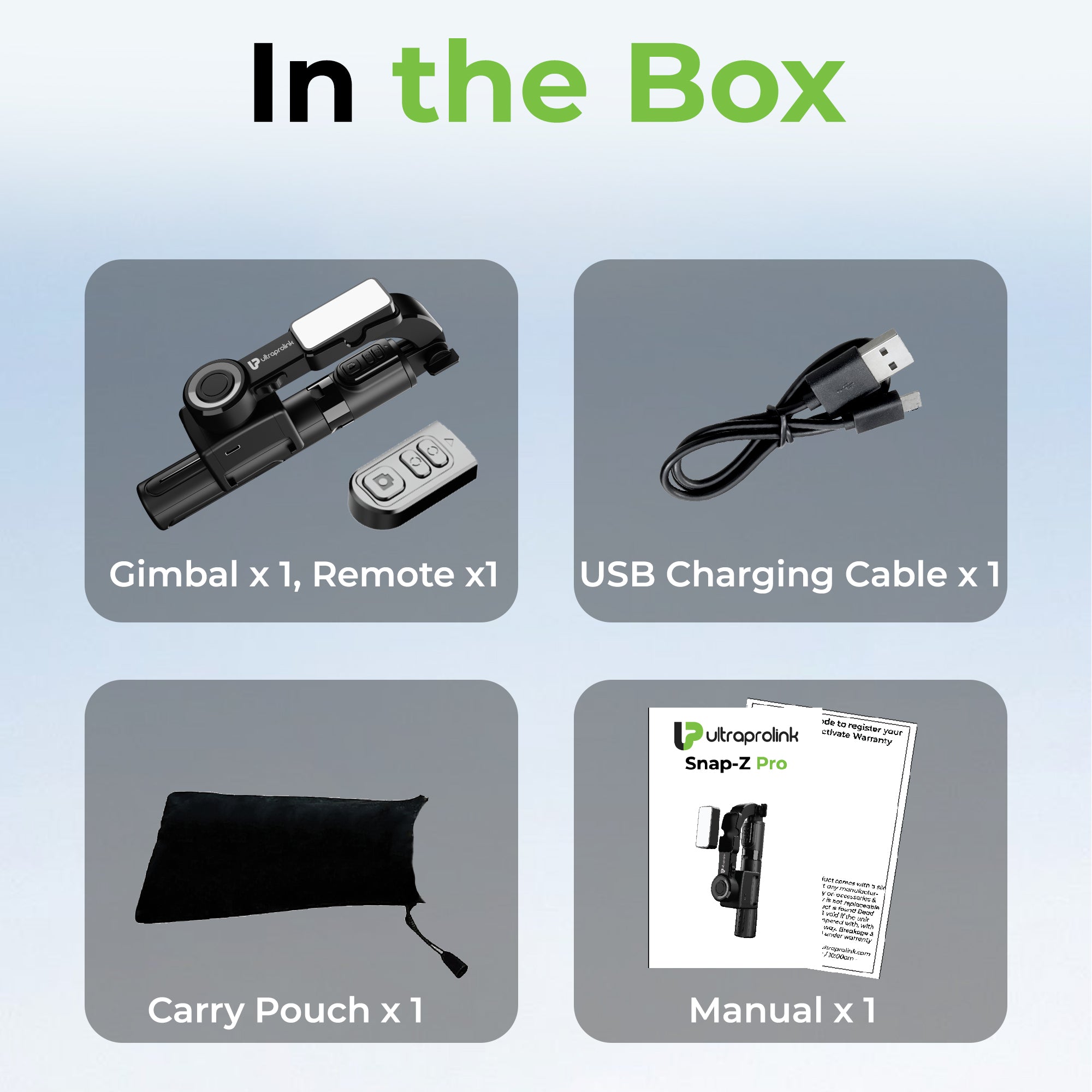 Snap-Z Pro | 3 in 1 Gimbal-Selfie Stick & Extendible Quadripod | UM1268