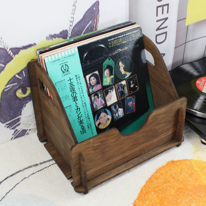 Self-Assemble Wooden Record Storage Case ( Holds 50-60 LPs) GK1258BWN