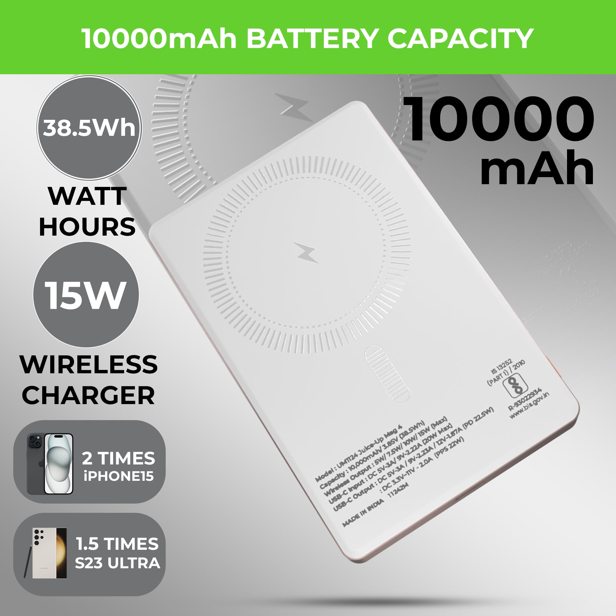 Juice-Up Mag 4 Wireless Magnetic Power Bank (10,000mAh) UM1124