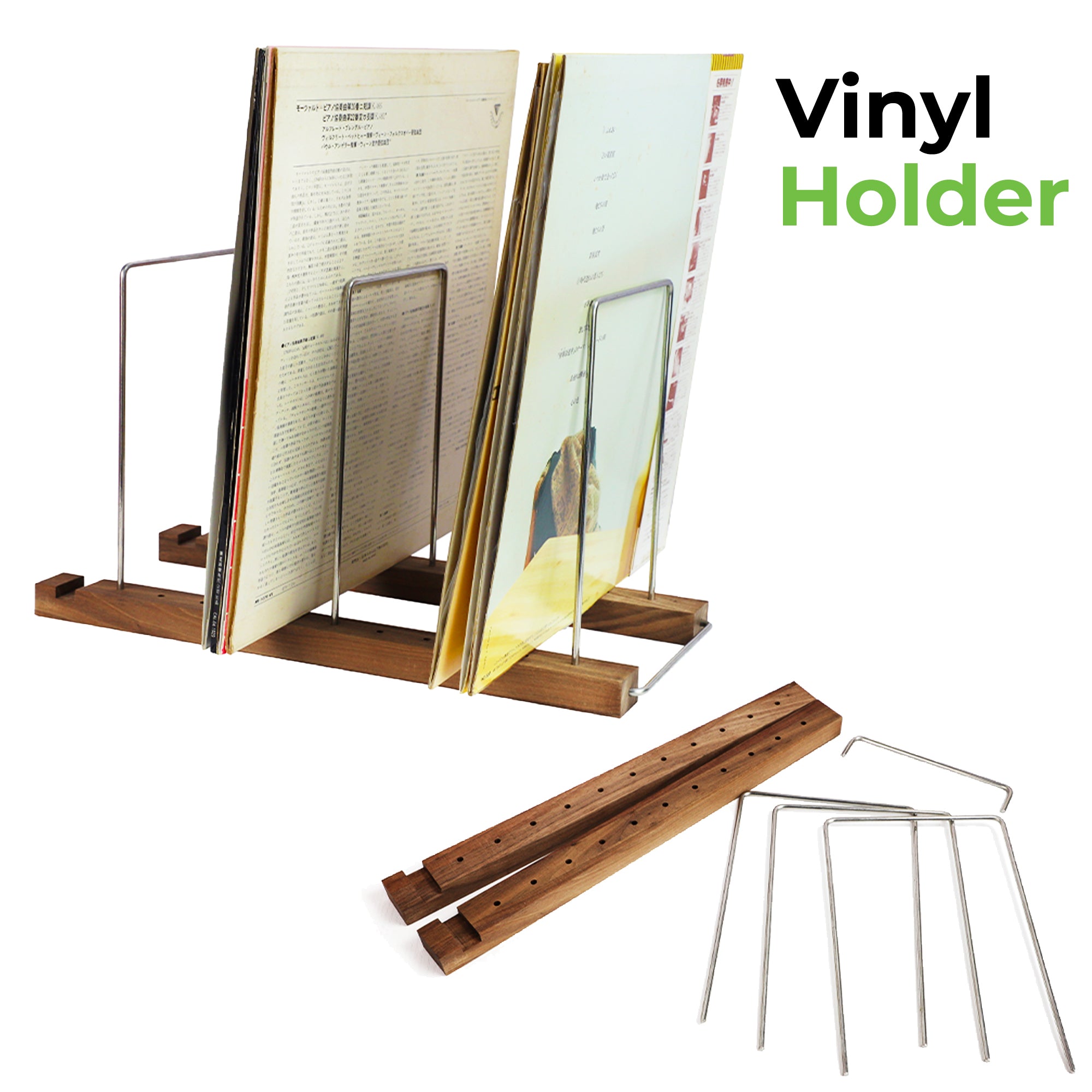 Vinyl Stand| 12'' Vinyl Record Display Stand (Holds 50-70 LPs) GK1251BWN