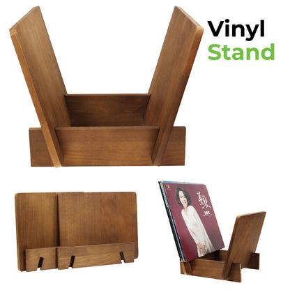 Self-Assemble Paulownia Wooden Record Desktop Stand   (Holds 20-30 LPs) GK1253BWN