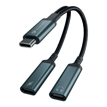 Audio Link-C2 | USB-C Male to Dual USB-C Female Digital Audio Adapter Convertor | UL1280