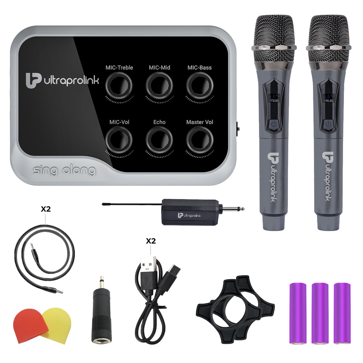 Sing-Along Duet Wireless Karaoke & Live Broadcast Mixer with Dual Wire ...