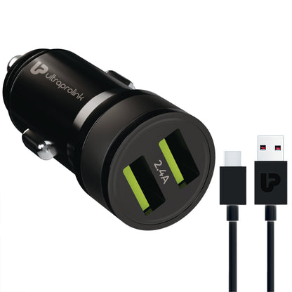 Mach 12 Dual USB Rapid Car Charger with Type C Cable UM1239