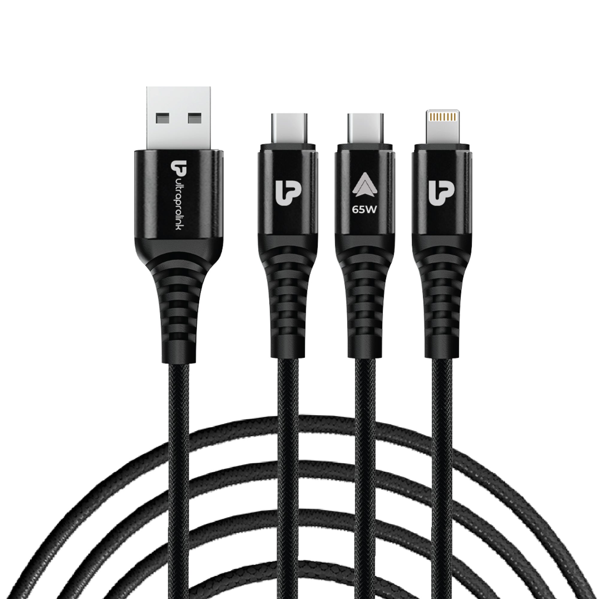 TrioLink 65 3 in 1 Braided Fast Charging Cable with Car Play UL1236