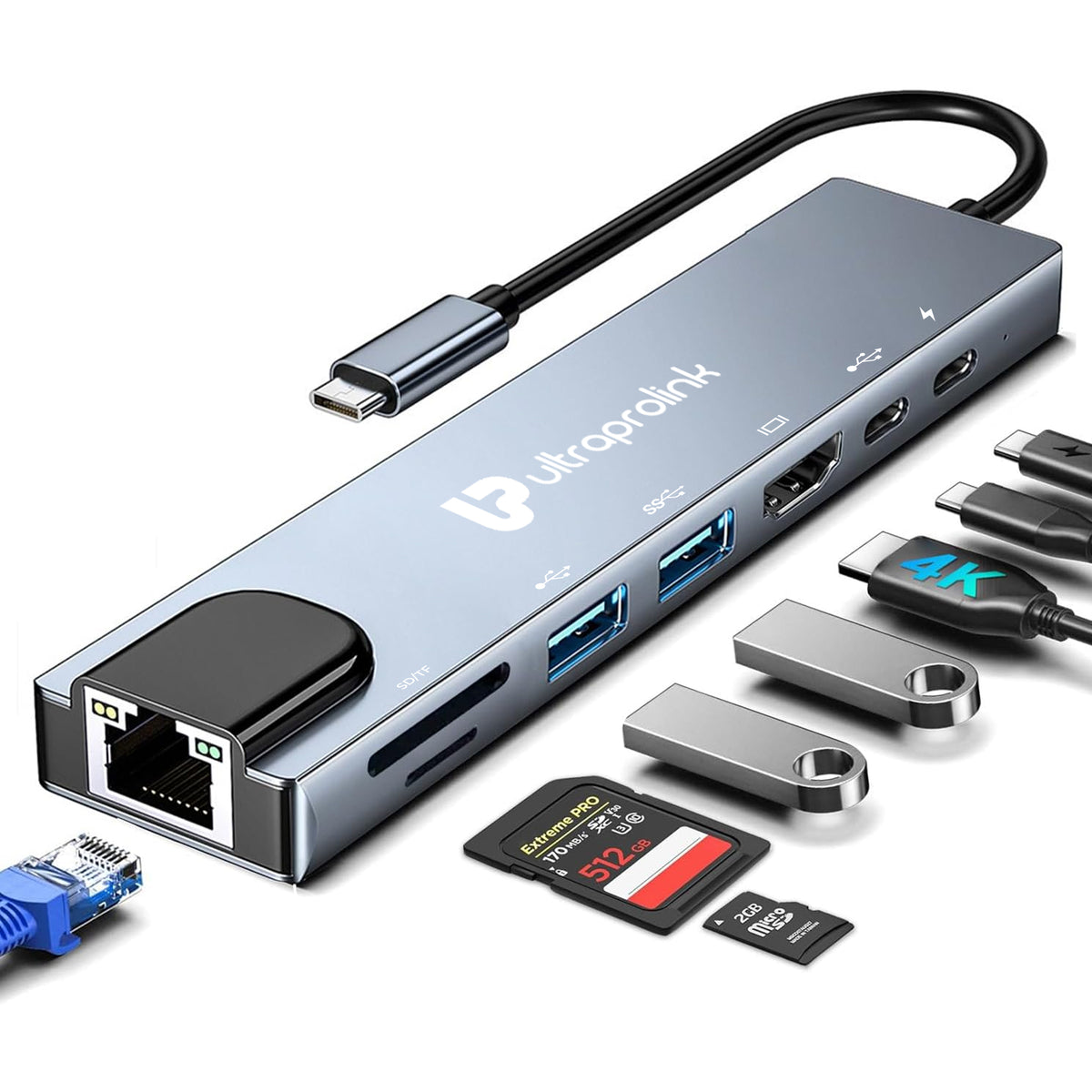 Smart Hub 8 | USB-C 8-in-1 Docking Hub | UL1289