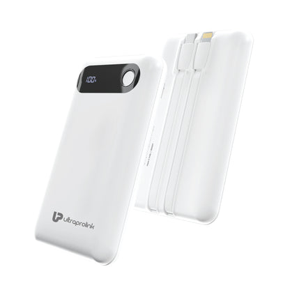 Ultra-Slim & compact Power Bank with Type C & iPhone Cable UM1127