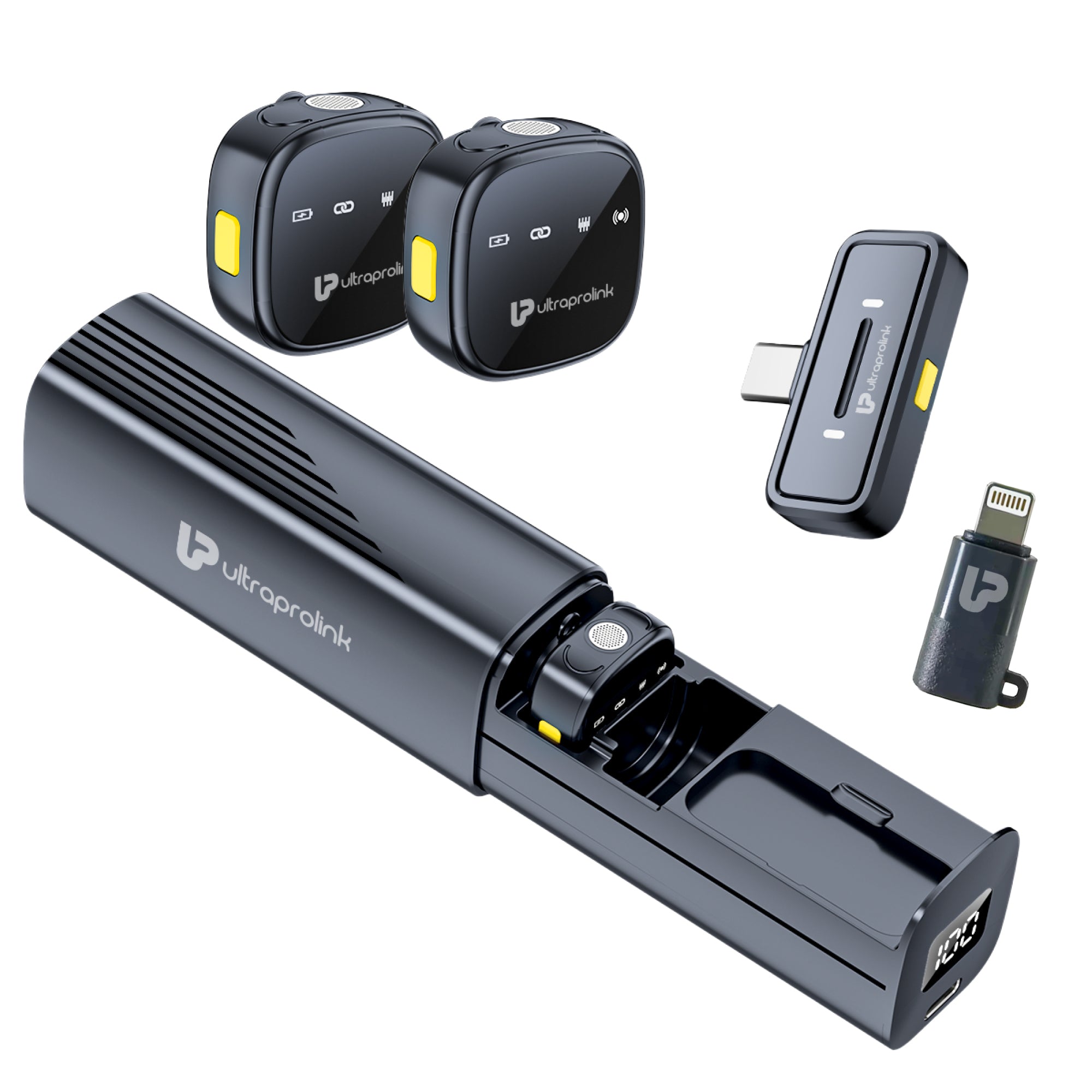 Sonic Pro | Dual Wireless Microphones with Charging Case | UM1214