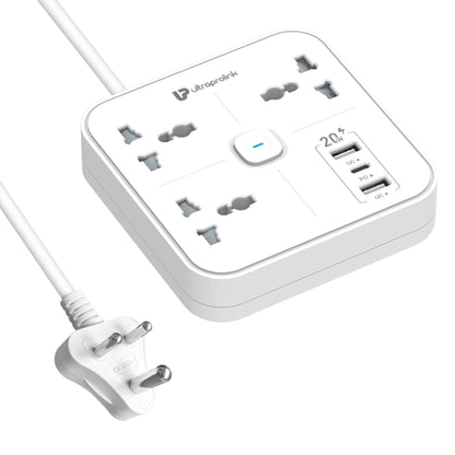 Surge Plate 20 3 Socket Surge Protector with 3 USB Ports UM1235WHT