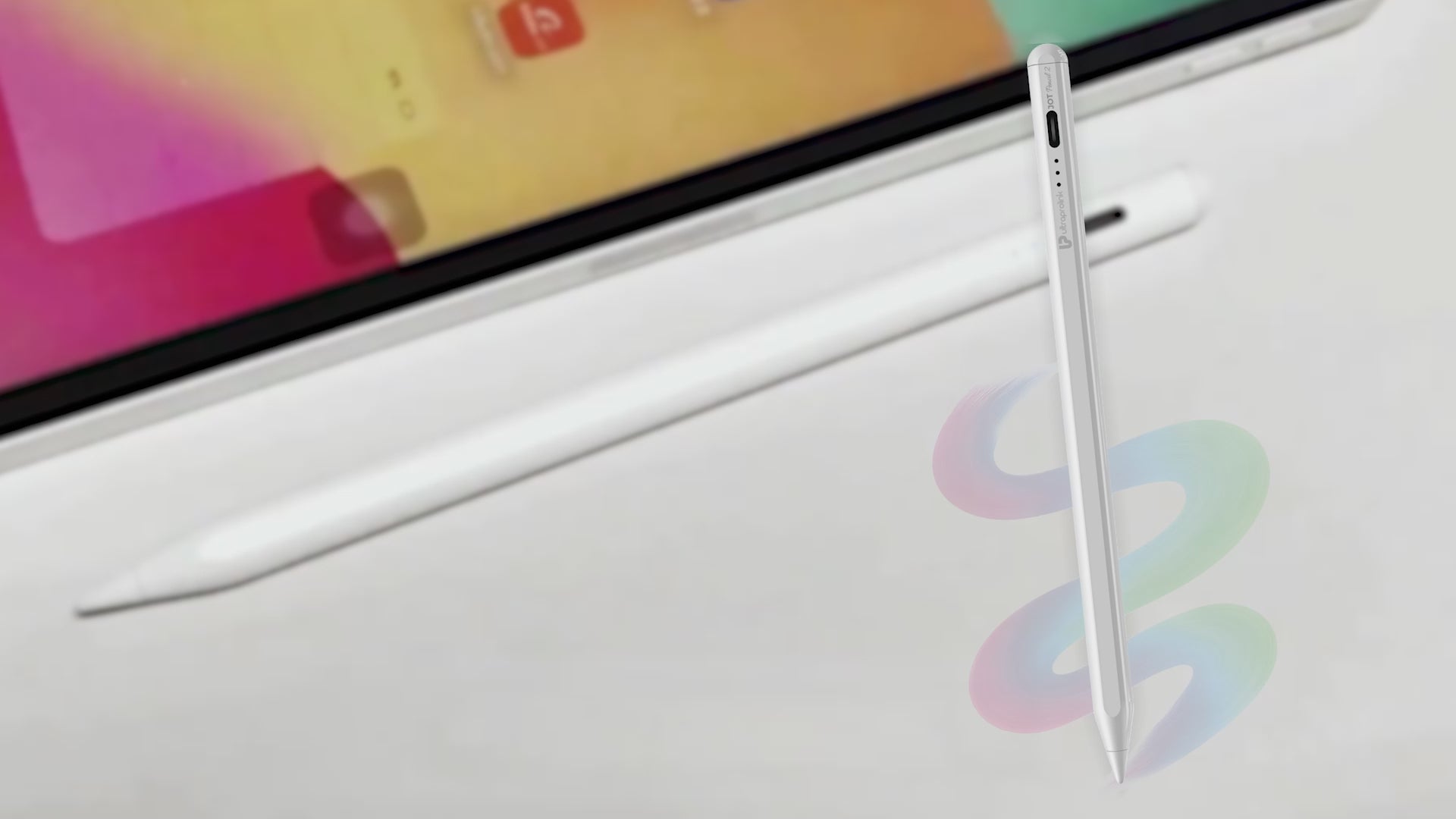 JOT Pencil Stylus Pen For Ipad, Android Tablets & Mobiles| Palm Rejection For Ipad| Magnetic|10Hr Use|Fast Charging|For Ios & Android Touchscreens|Led Indicator|3 Nibs,White UM1238