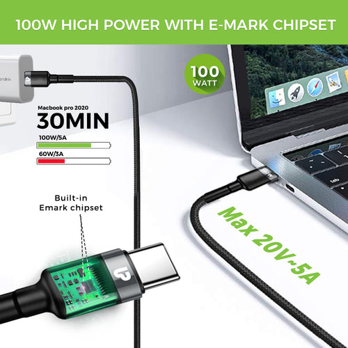 UltraProlink NyloKev PD100 UL1058 Type C to C Cable