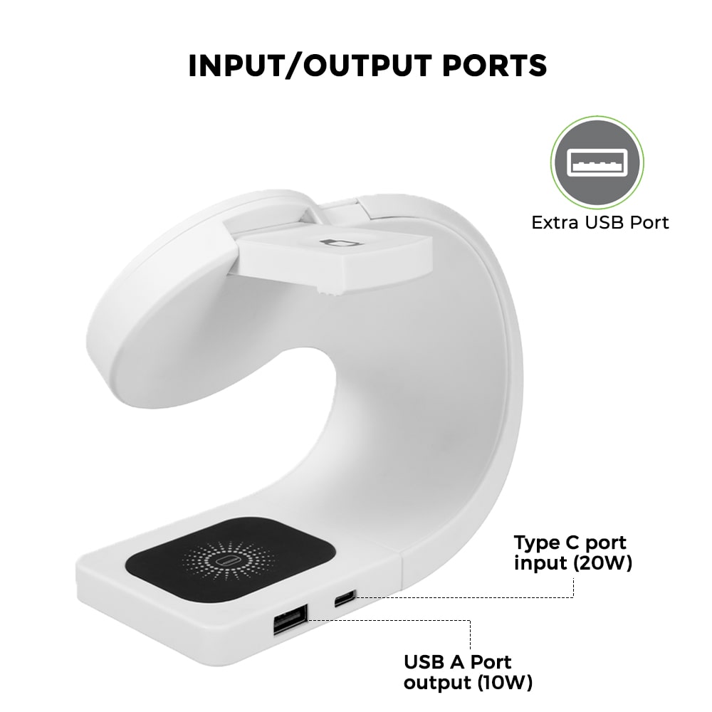 4 in 1 Wireless Charging Dock 20W with input output ports