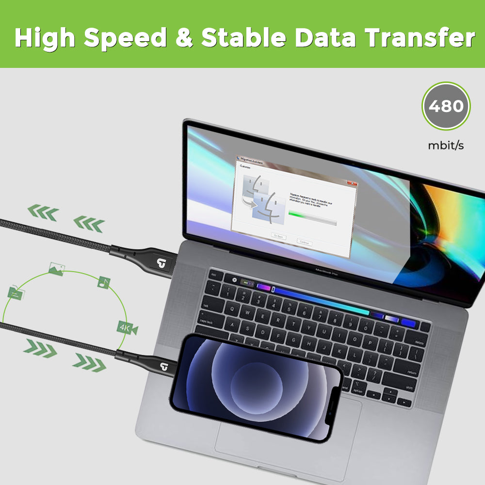 Zap+L Lightning Cable with 3A/15W Fast Data Transfer