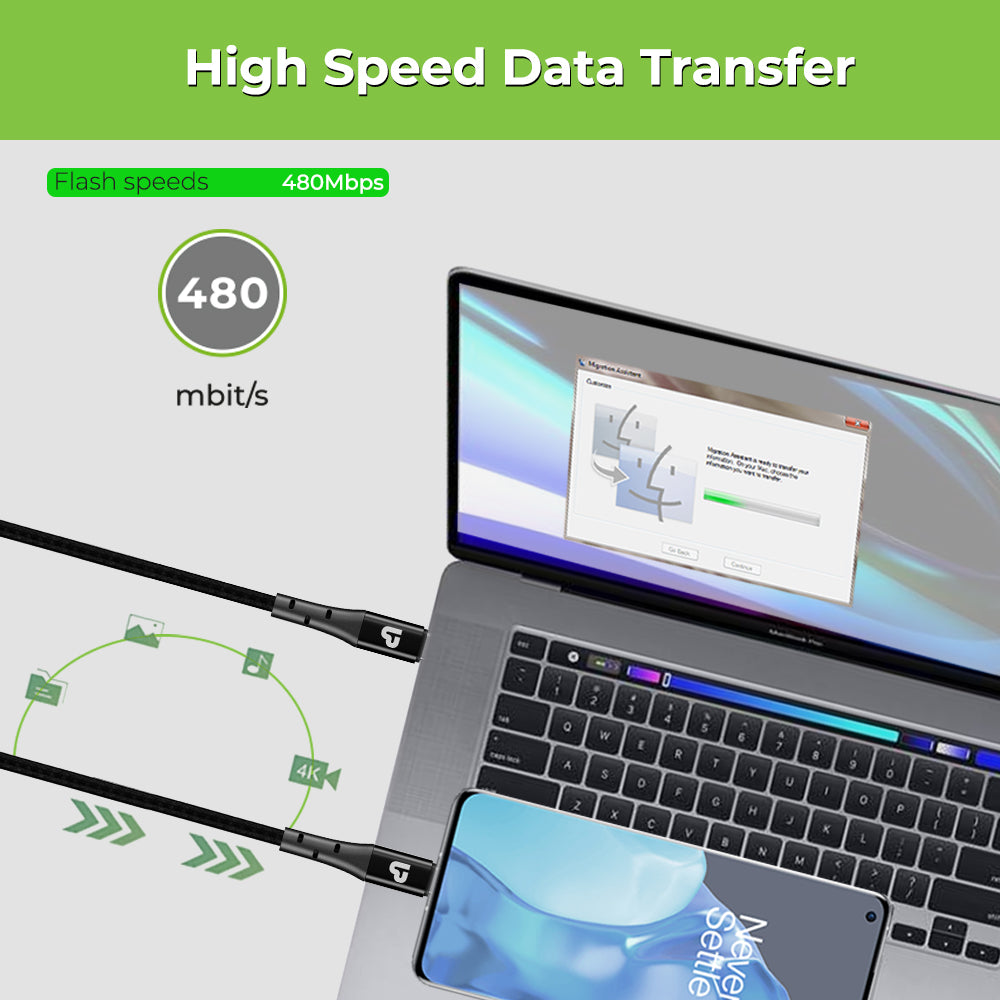 High Speed data transfer USB Type C to C Power Delivery Cable