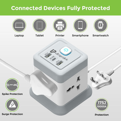 Qube Desktop Surge Protector with QC3.0