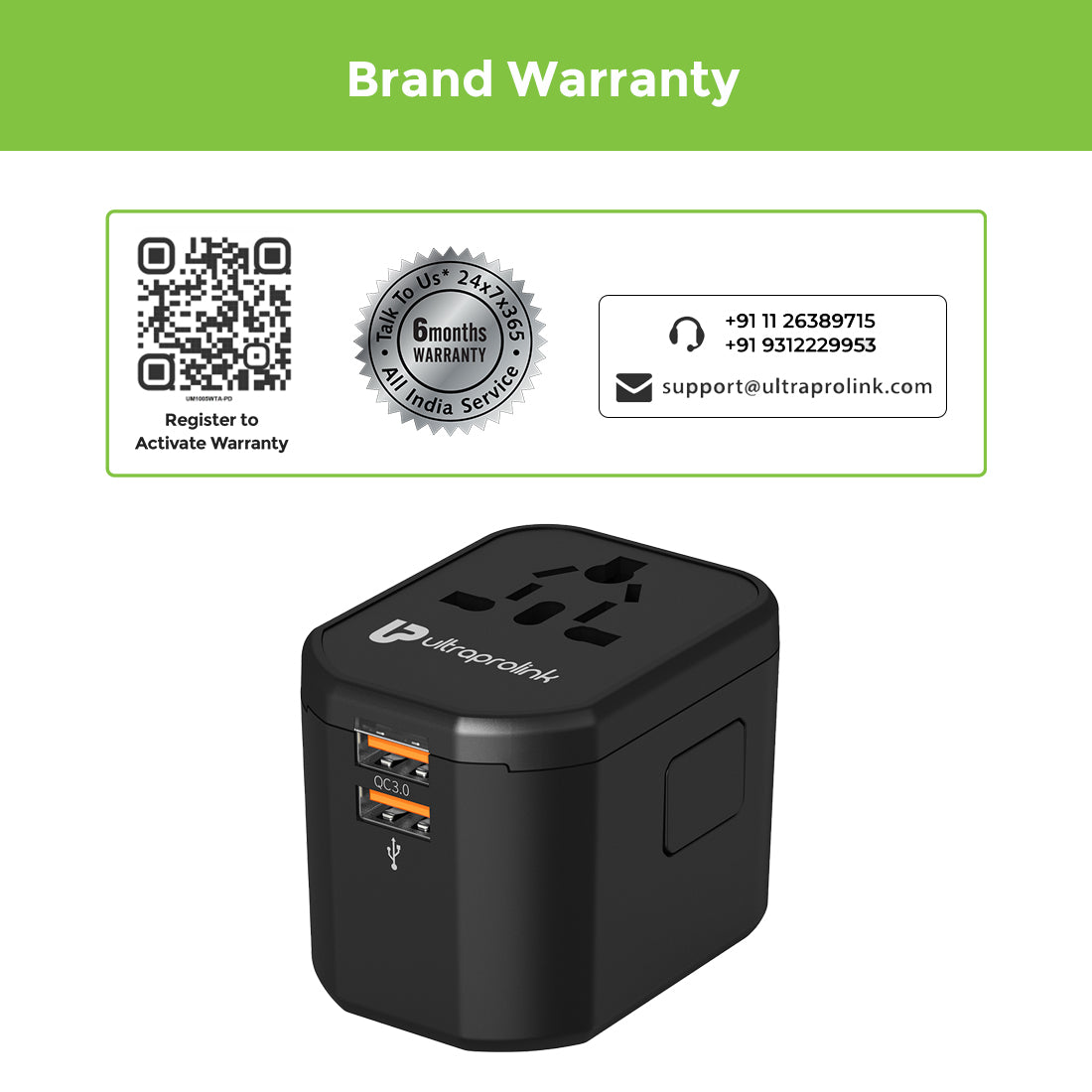 World Travel Adapter with with QC3.0-PD3.0 20W UM1005WTA-PD – UltraProlink