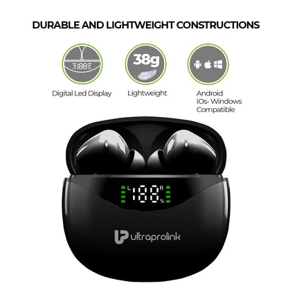Lightweight Wireless Stereo Earphones with Digital LED display  