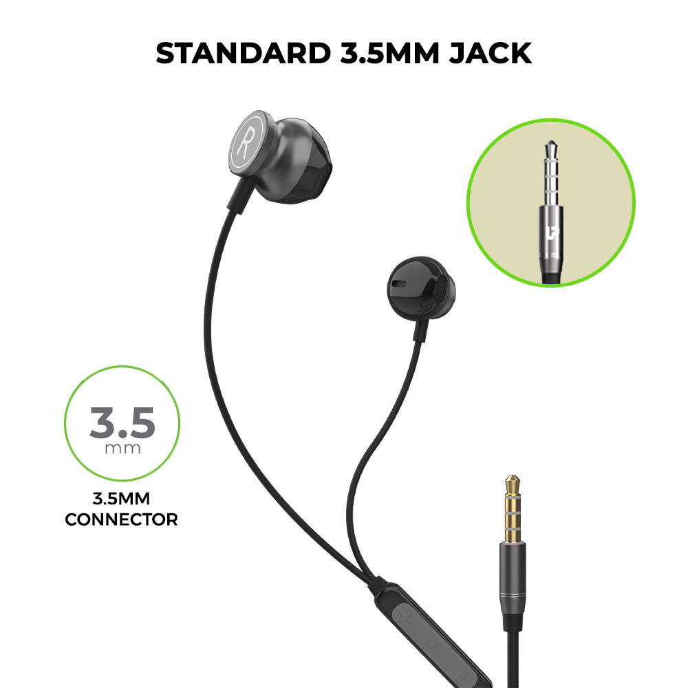 handsfree earphones with microphone 3.5 mm jack