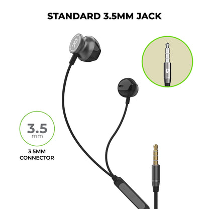 handsfree earphones with microphone 3.5 mm jack