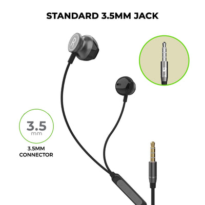 handsfree earphones with microphone 3.5 mm jack