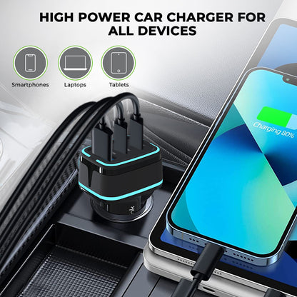 115W high power multi port car charger for all devices