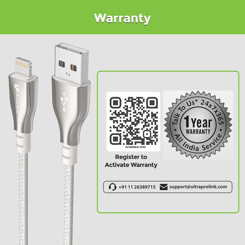 UltraProlink Fast & Tough Charging Cable With Warranty 