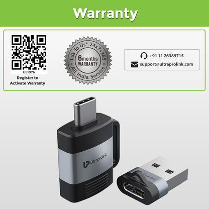 UltraProlink OTG Adapter + USB-A 2.0 (Male) to USB-C (Female) Adapter Set