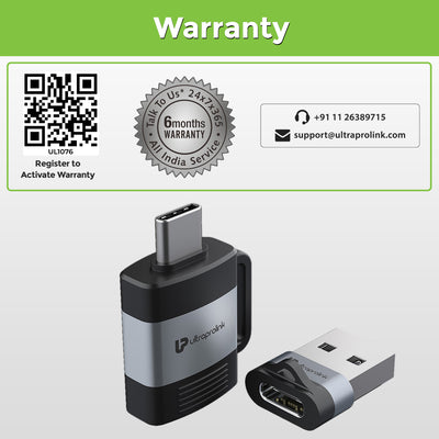 UltraProlink OTG Adapter + USB-A 2.0 (Male) to USB-C (Female) Adapter Set