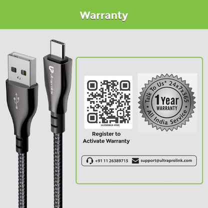 UltraProlink Zync Alloy Fast & Tough Charging Cable With Warranty