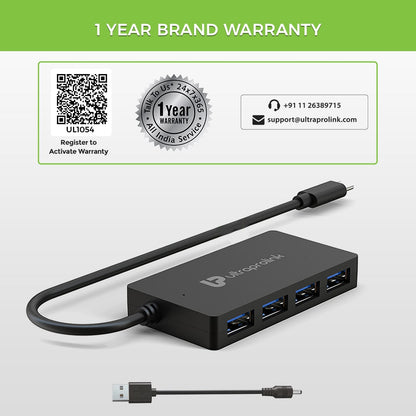 UltraProlink USB Type C to 4 USB 3.0 Ports to Connect Printers, Gaming Controllers