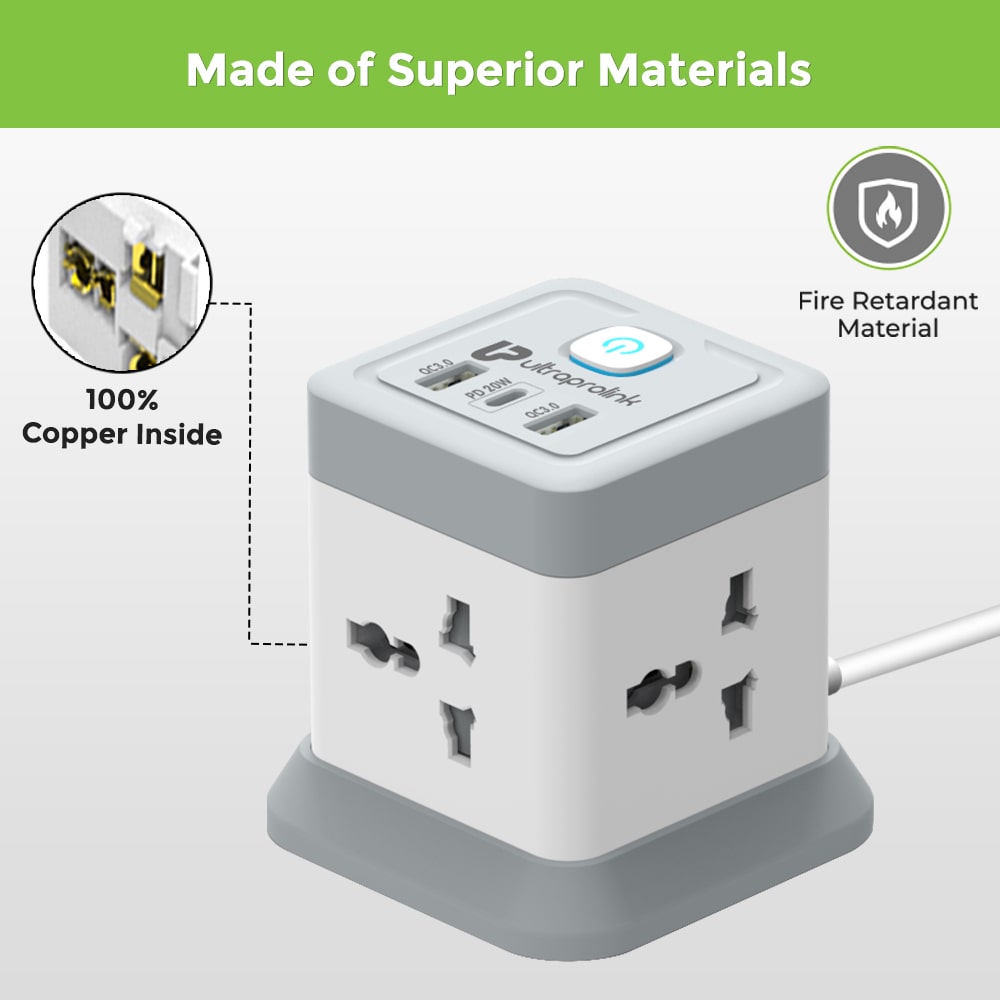 Surge Protector with QC3.0 & 20W Power Delivery Port