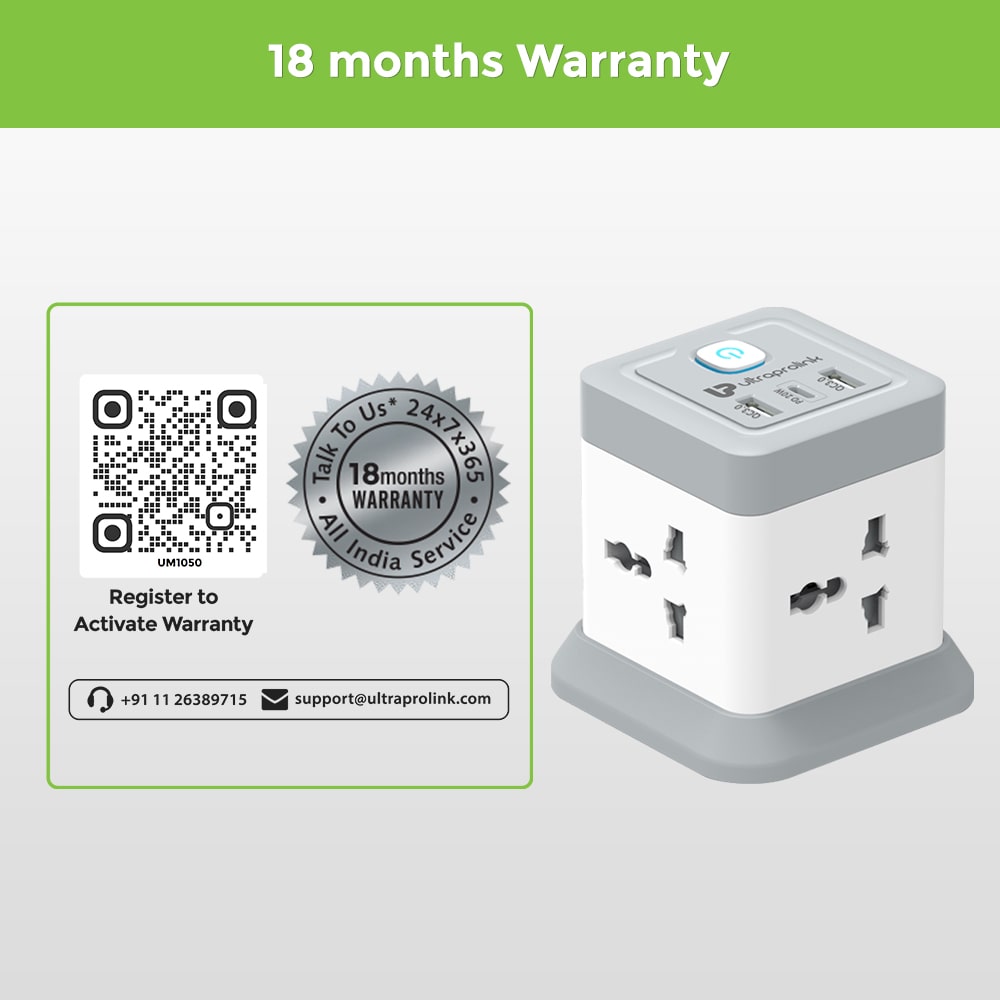 Qube Desktop Surge Protector with connect multiple devices