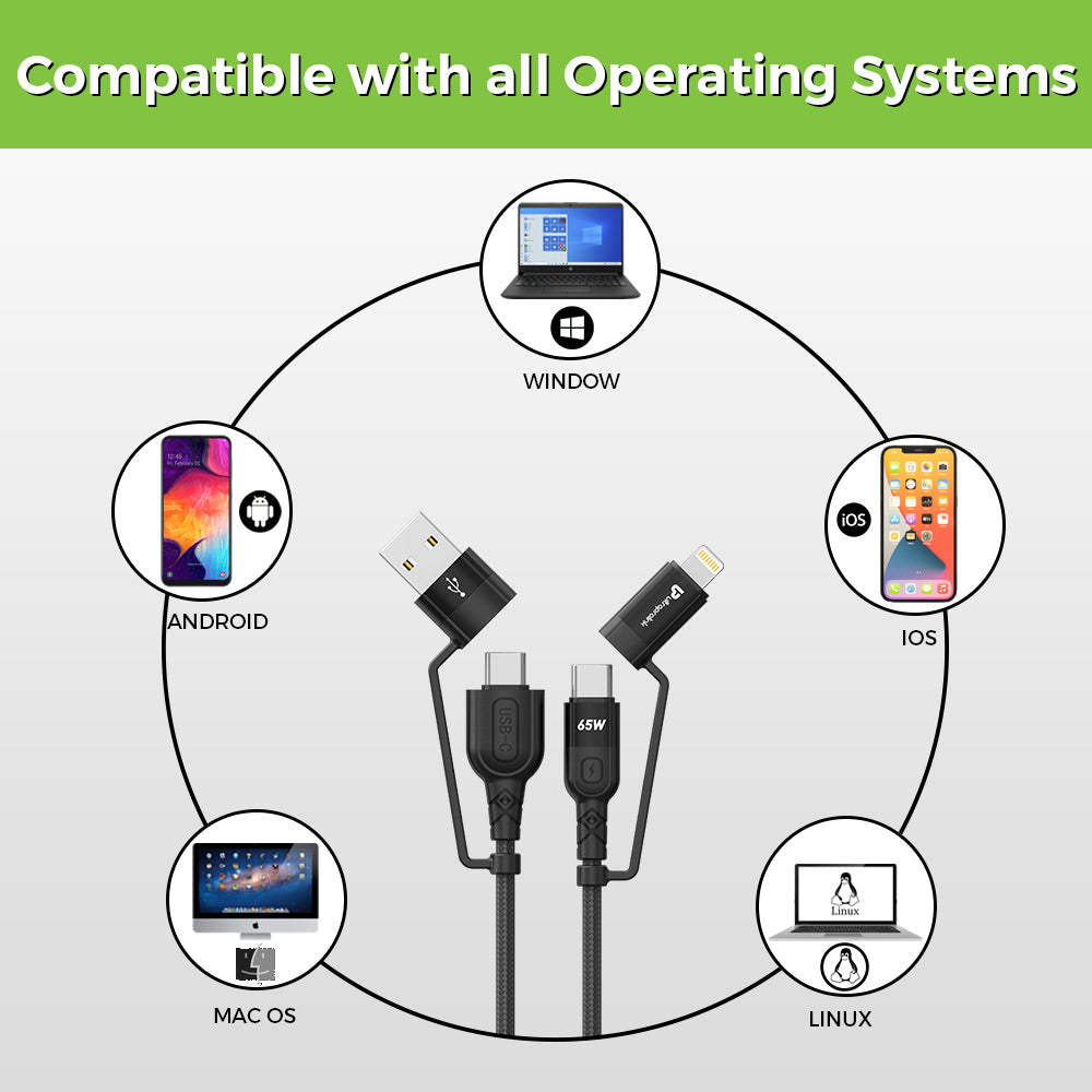 UltraProlink Quadlink 4 in 1 USB Type C Cable