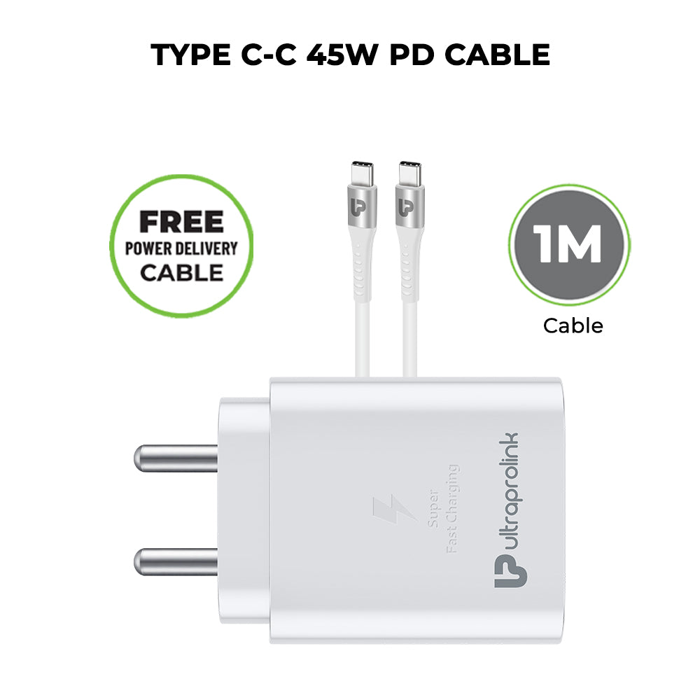 45W fast charger with free type c cable