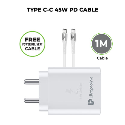 45W fast charger with free type c cable