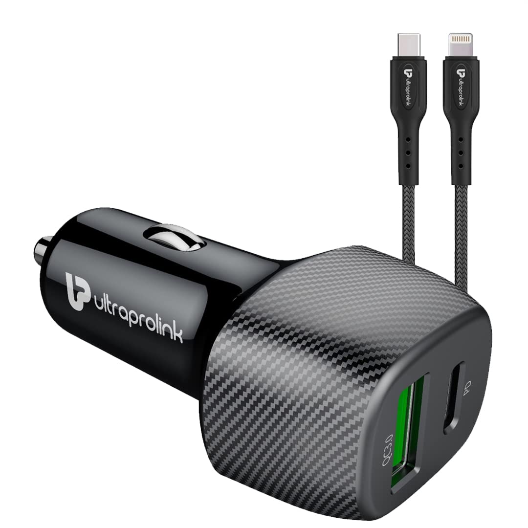 MACH 38W PD QC Car Charger With iPhone Cable UM1013L