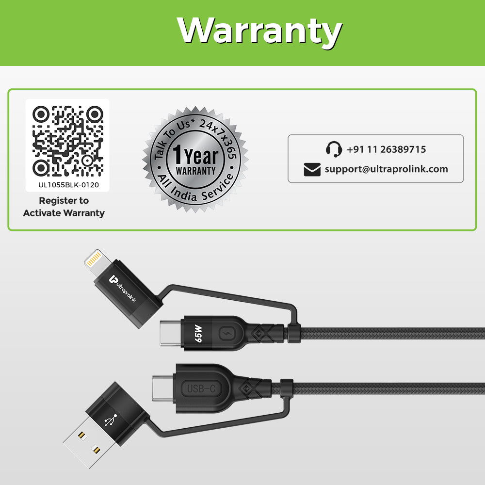 Quadlink 4 in 1 Cable With Warranty