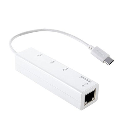 USB Type C plug to 3 port USB 2.0 hub with Ethernet adapter